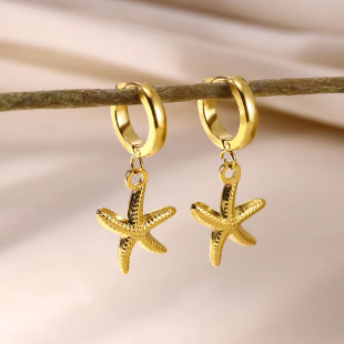 Starfish Hoop Earring